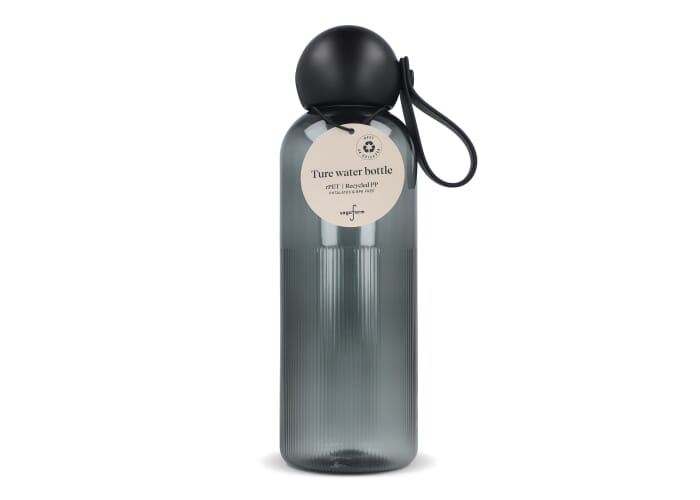 Bouteille personnalisée rPET 600ml Ture Sagaform Transparent / Noir